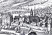 Mathäus Merian, Stadtansicht von Weinheim, (Ausschnitt), Kupferstich Topografia Germaniae 1645 / Schloss Weinheim, Kellergeschoss in 69469 Weinheim
