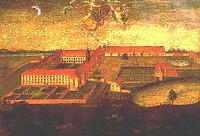 Historische Ansicht der Klosteranlage. Rechts im Vordergrund das Beichtvaterhäuschen. / Beichtvaterhäusle in 79341 Kenzingen, Wonnetal