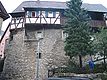 Ostansicht des Gebäudes mit Stadtmauer und Gerberbalkon / Fachwerkwohnhaus in 74670 Forchtenberg Ostansicht des Gebäudes mit Stadtmauer und Gerberbalkon / Fachwerkwohnhaus in 74670 Forchtenberg