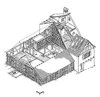 Isometrische Rekonstruktion / Ziegelhütte in 74869 Schwarzach, Unterschwarzach