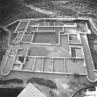 Luftbild römischer Gutshof von Nord, 1980 / Römischer Gutshof in 72379 Hechingen-Stein