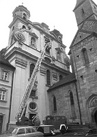 Südseite der ehemaligen Jesuitenkirche, 1980 / evangelische Stadtkirche (Jesuiten) in 73479 Ellwangen, Ellwangen (Jagst)