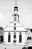 Evang. Stadtkirche, 1766, Westfassade
Quelle: Bildarchiv Foto Marburg / Evangelische Stadtkirche in 74740 Adelsheim