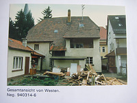 Foto: Dr. Hans-Hermann Reck, Büro für bauhistorische Gutachten (aus der Dokumentation abfotografiert) 7/1994 / Fachwerkhaus in 74821 Mosbach, Neckarelz