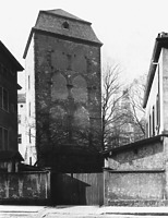 Hexenturm, Aufnahme vor 1931, Ansicht von Nordwesten,
Urheber: Regierungspräsidium Karlsruhe, RPK, Ref. 26 / Hexenturm in 69117 Heidelberg-Altstadt