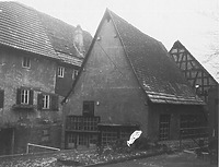 Mühlenstraße 21, rückwaertiges Hofgebäude, aufgen. 1985
Quelle: Bildarchiv Foto Marburg / Wohnhaus in 74706 Osterburken