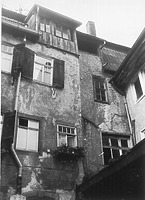 Mosbach, Hauptstraße 26, Wohnhaus, Hofseite, aufgen. 10/1984
Quelle: Bildarchiv Foto Marburg / Wohn- und Geschäftshaus in 74821 Mosbach