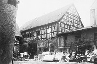 Mosbach, altes Hospital, Innehof, 15. Jahrhundert, Umbau 1521, aufgen. 1979
Quelle: Bildarchiv Foto Marburg / Altes Hospital in 74821 Mosbach