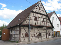 Ansicht der Scheune von Westen (2008) / sog. Ochsenscheune in 71554 Weissach im Tal - Unterweissach