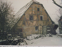 Oberwittstadter Mühle, Rückwärtiger Giebel
 / Oberwittstadter Mühle, Ehem. Getreidemühle in 74747 Ravenstein, Oberwittstadt (1993 - Abfotografiert aus Dokumentation (Crowell, Karlsruhe, Mai 1993))