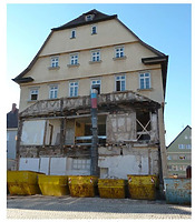 Ansicht der Ostfassade zu Beginn der Arbeiten (12/2010) / Altes Bezirksrathaus, Rathaus in 70372 Stuttgart, Bad Cannstatt (01.12.2010 - strebewerk)