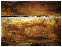 Abbundzeichen auf einer doppelten Kehlbalkenlage zwischen 1. und 2. DG (2011) / Altes Bezirksrathaus, Rathaus in 70372 Stuttgart, Bad Cannstatt (strebewerk) Abbundzeichen auf einer doppelten Kehlbalkenlage zwischen 1. und 2. DG (2011) / Altes Bezirksrathaus, Rathaus in 70372 Stuttgart, Bad Cannstatt (strebewerk)