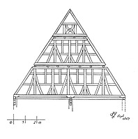 Querschnitt Dach / Fachwerkhaus in 75417 Mühlhausen, Mühlhausen an der Enz (01.09.2011 - Lohrum)