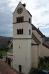 Kirchturm; Ostfassade / Kath. Pfarrkirche Sankt Johann Baptist in 79362 Forchheim (08.06.2012 - Lohrum)