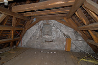 Westgiebel mit Abdruck/Baunaht des alten Dachstuhls an der Giebelscheibe (2012) / Rathaus in 88709  Meersburg (03.05.2012 - strebewerk (Stuttgart))