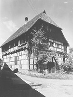 Ansicht gegen Südosten / Sog. Schwörerhaus in 88090 Immenstaad, Immenstaad am Bodensee (Bildindex Foto Marburg:  LAD BW/Tübingen, Microfiche-Scan mi05893d06; Aufnahme: Renate Gruber)