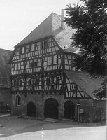 Nordgiebel  / Ehem. Landesfruchtkasten in 71706 Markgröningen (01.10.1967 - Bildindex Foto Marburg (LAD BW/Stuttgart, Microfiche-Scan mi07202g09))