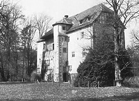 Ansicht von Südosten (1953) / Altes Schloss (sog. Steinerne Haus) in 74924 Neckarbischofsheim (Bildindex Foto Marburg: LAD BW/Karlsruhe, Microfiche-Scan mi07503b09)