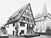 Badhaus, Südgiebel (um 1979) / Ehem. Badhaus in 69412 Eberbach (Bildindex Foto Marburg)