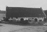 Ansicht gegen Norden (um 1970) / Ehem. Zehntscheune (sog. Riese) in 78194 Immendingen-Ippingen (Bildindex Foto Marburg: LAD BW/Freiburg, Microfiche-Scan mi05892a08)